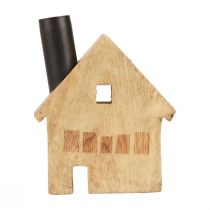 Artikel Deko-Haus aus Mangoholz mit Kerzenhalter in Schwarz, 10,5 × 3,5 × 13 cm
