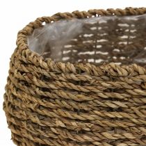 Artikel Pflanzkorb Set mit Henkeln aus Naturmaterial, L23/35cm, Beige, 2-teilig