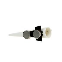 Artikel Herrenanstecker mit Magnet, Konische Form, 7cm, Matt Weiß
