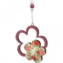 Artikel Frühlingsanhänger, Schmetterling Herz Blume, Holzdeko mit Blumenmuster H8,5/9/7,5cm 6 St