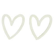 Herz Deko Streudeko Herzen Holz Tischdeko Creme 4,5cm 48St