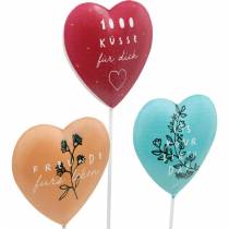 Artikel Herzstecker zum Dekorieren, Dekostecker Geburtstag Valentinstag Beste Freunde, Herzdeko aus Metall 9 St