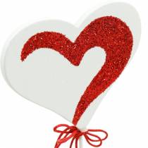 Artikel Herz am Stab Rot, Weiß Dekoherz Dekostecker Valentinstag 16St