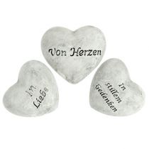 Herz mit Schrift grau 5,5cm 6St