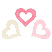 Artikel Herzen zum Streuen Rosa, Pink, Natur 4cm 72 St