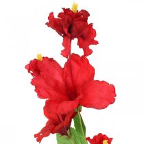 Kunstblume Hibiskuszweig Rot Dekozweig Hibiskus H107cm