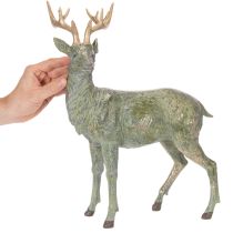 Artikel Hirschfigur stehend aus Polyresin Grün mit Gold 43 cm
