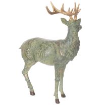 Artikel Hirschfigur stehend aus Polyresin Grün mit Gold 43 cm