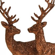 Artikel Hirsch Deko Rentier Kupfer Glitter Kalb Dekofigur H20,5cm 2er-Set