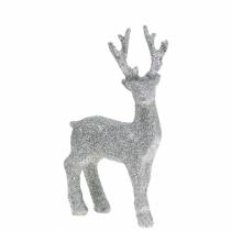 Dekofigur Hirsch Silber Glitter 9cm x 16cm