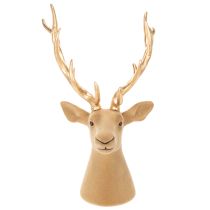 Artikel Deko Hirschkopf Skulptur mit Kunststoff-Geweih 52cm goldfarben