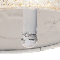 Artikel Metallglocke mit Weihnachtsmotiv zum Aufhängen 26 cm Weiß-Gold