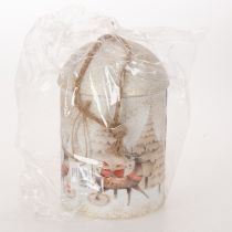 Artikel Metallglocke mit Weihnachtsmotiv zum Aufhängen 26 cm Weiß-Gold