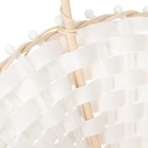 Artikel Streukörbchen Hochzeit 24x17cm Weiß Kunststoff mit Rattan