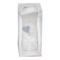 Artikel Hochzeitskerze Kerze Silberhochzeit Kerze Weiß 220/85mm