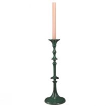 Artikel Hoher Kerzenständer Metall Grün Keramik Optik H38cm