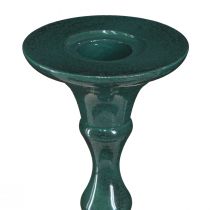 Artikel Hoher Kerzenständer aus Metall in Grün, Keramik-Optik, Höhe 38 cm
