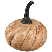 Artikel Holz Kürbis mit Stiel aus Metall Natur Schwarz Ø12cm H13cm