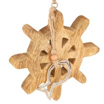 Artikel Holz Steuerrad Deko Metallfisch Anhänger Ø12cm 3St