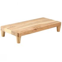 Artikel Holz Tablett mit Füßen Tisch Podest Natur 45x20x7,5cm