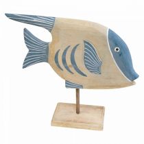 Holz Fisch Deko Groß, Deko Fisch stehend H30cm