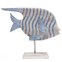 Holz Fisch Deko Groß, Deko Fisch stehend H30cm gestreift