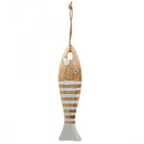 Holzfisch Deko maritim Fisch Anhänger Holz 28,5cm