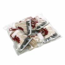 Artikel Holz Schlittschuh Weiß zum Hängen 8cm 3 St