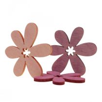 Holzblumen Streudeko Blüten Holz Lila/Violett/Rosa Ø2cm 144St