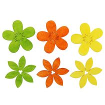 Holzblumen 4cm bunt sort. 72St