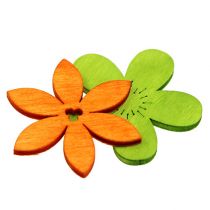 Holzblumen 4cm bunt sort. 72St