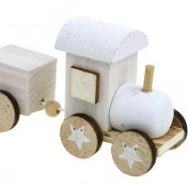 Artikel Holzeisenbahn Deko Weihnachtszug Weiß L20cm H6cm 2St