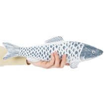 Artikel Holzfisch Blau-Weiß 35 cm Dekoration aus Holzmehl