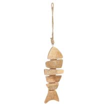 Artikel Holzfisch zum Hängen aus Naturholz mit Jutekordel 27x10x2 cm