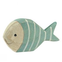 Artikel Holzfisch Deko Fisch zum Stellen Hellblau Natur 18×10cm