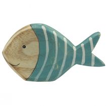 Artikel Holzfische Deko Aufsteller, 15×8cm, Hellblau und Hellgrau, 2 Stück