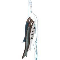 Artikel Holzhänger Fische Blau 36cm 4er-Set für maritime Dekoration