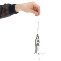 Artikel Holzhänger Fische Blau 36cm 4er-Set für maritime Dekoration