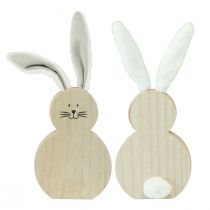 Artikel Holzhase mit beweglichen Ohren Braun Weiß 11,5×27cm 2 St