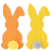 Artikel Holzhasen Osterdekoration 4×8cm Gelb und Orange 6er-Set