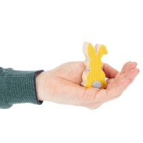 Artikel Holzhasen Osterdekoration 4×8cm Gelb und Orange 6er-Set
