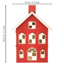 Artikel Deko-Holzhaus Lichthaus Rot-Weiß Holz H19,5cm Batteriebetrieb