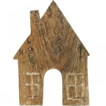 Artikel Holzhaus Deko Weihnachtshaus aus Mango-Holz mit Glitzer H15cm