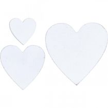 Holzherz Streudeko Hochzeit Herzen Weiß 3/5/7cm 50St