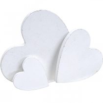 Holzherz Streudeko Hochzeit Herzen Weiß 3/5/7cm 50St