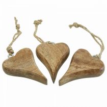 Holzherz Anhänger Herz Holz Deko zum Hängen 10cm 3St
