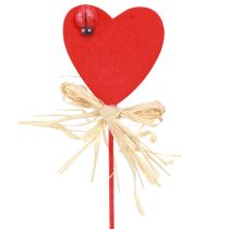 Artikel Holzherzen Dekostecker Herzen mit Marienkäfer Rot 4cm 16 St