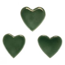Artikel Holzherzen Deko Herzen Grün Glänzend Holz 4,5cm 8 St