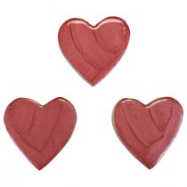 Holzherzen Deko Herzen Pink Glänzend Streudeko 4,5cm 8St