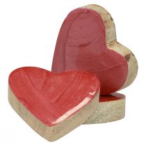 Holzherzen Deko Herzen Pink Glänzend Streudeko 4,5cm 8St